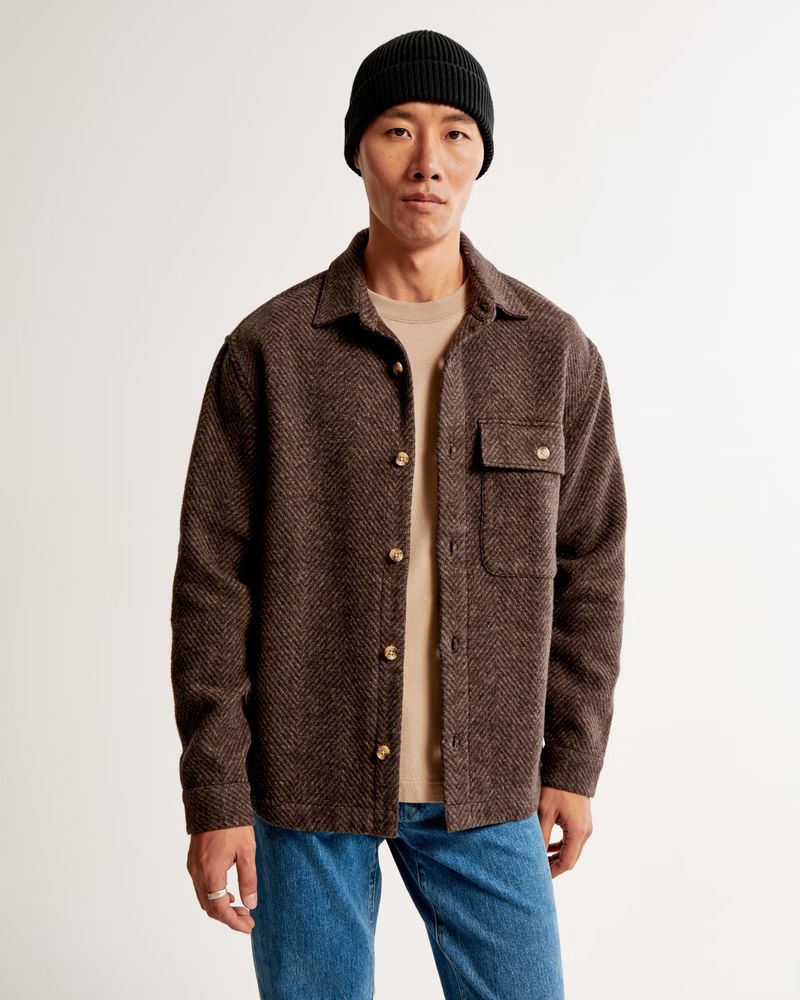 Heavyweight Flannel Shirt Jacket | Abercrombie & Fitch (US)