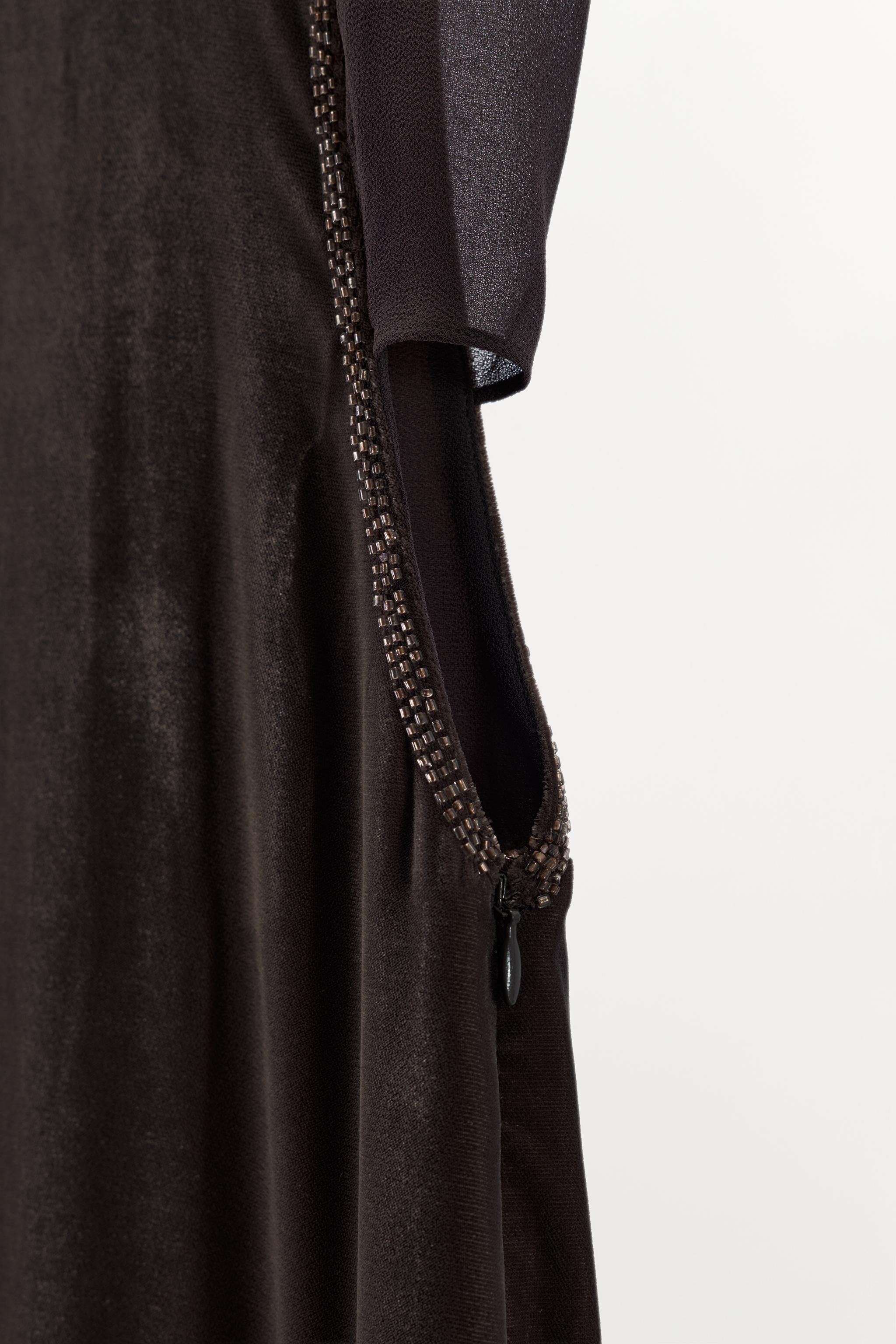 COMBINATION VELVET BEADED FRINGE DRESS | Zara US