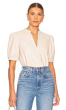 Steve Madden Jane Faux Leather Top in Bone from Revolve.com | Revolve Clothing (Global)