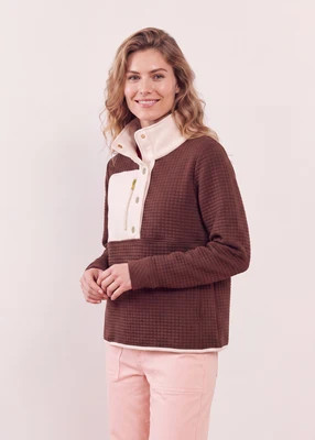 Cherry Lawn Pullover in Waffle/Vello Fleece (Cocoa/Cream) | Dudley Stephens