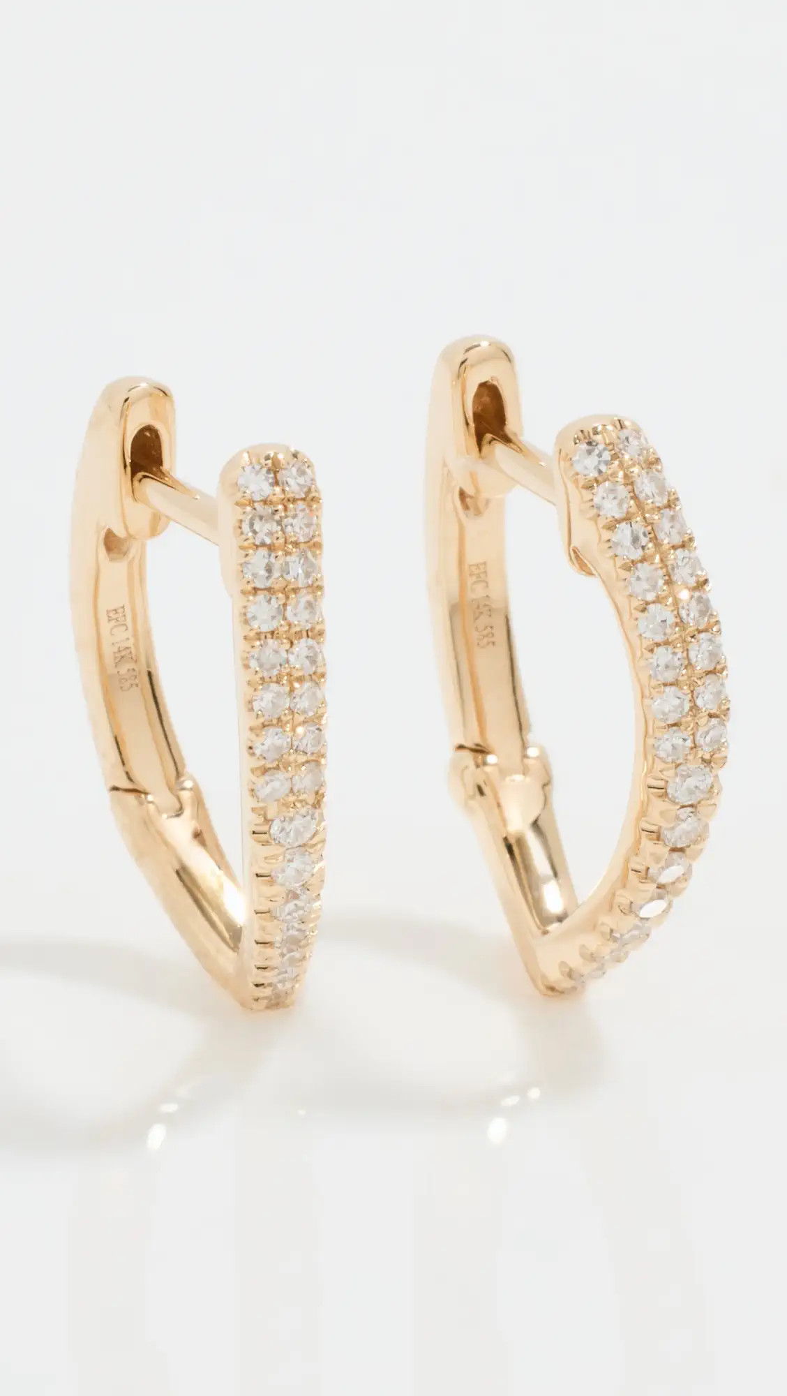 EF Collection 14k Diamond Pointed Huggie Earrings | Shopbop | Shopbop
