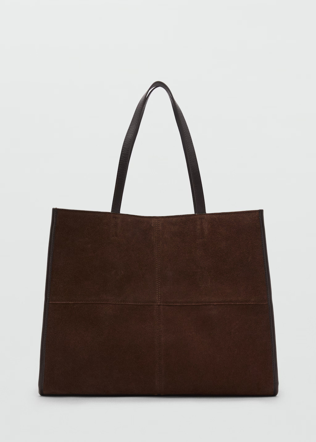 Leather shopper bag with stitching - Women | MANGO United Kingdom | MANGO (UK)