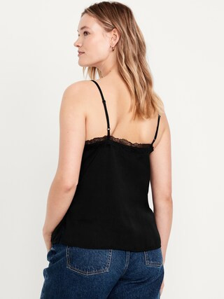 Lace-Trim Satin Cami Top | Old Navy (US)