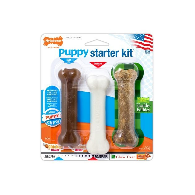 Nylabone Puppy Chew Starter Kit Triple Pack Puppy Chew Toy | Chewy.com