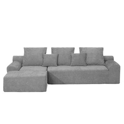 111.2" Modular L-Shaped Sectional Sofa with Chaise – Premium Chenille Upholstered Couch, Adjustable 4-Seater Sofa | Wayfair North America