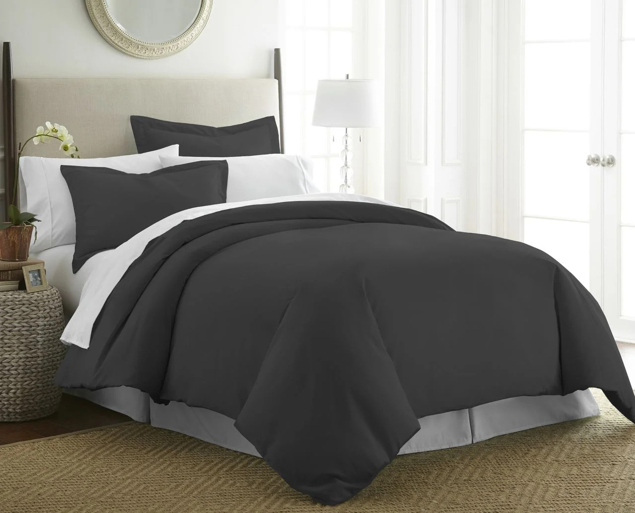 Merit Linens Hotel Quality 3 Piece Duvet Cover Set - King/California King - Black | Walmart (US)