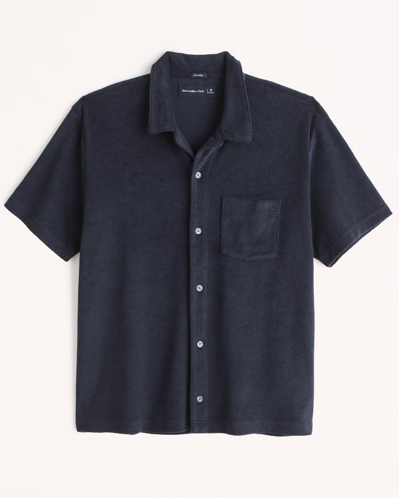 Towel Terry Button-Through Polo | Abercrombie & Fitch (US)