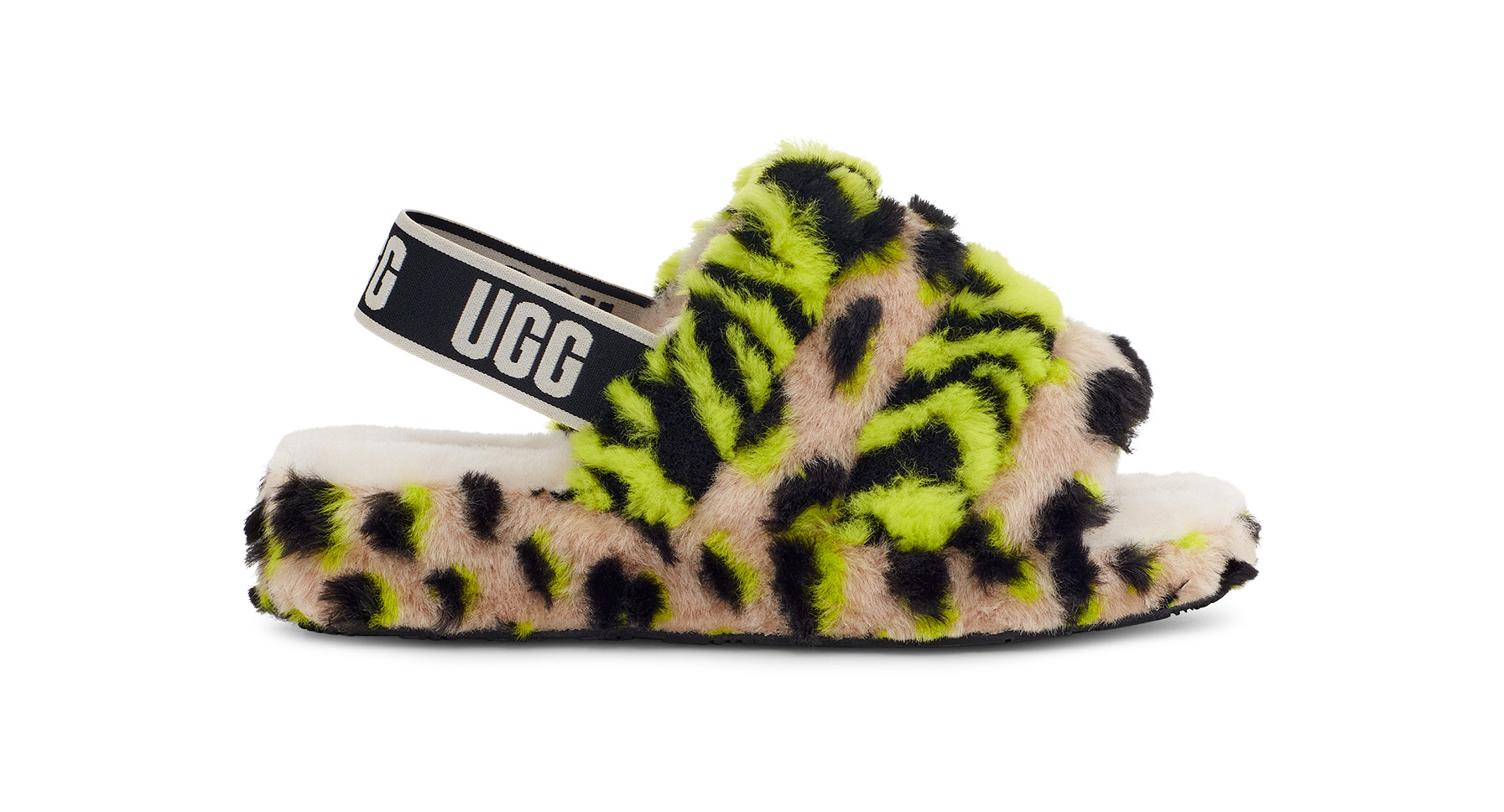 UGG Women's Fluff Yeah Animalia Sheepskin Slippers in Key Lime, Size 8 | UGG (US)