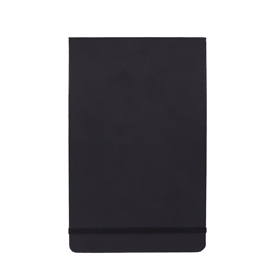 Amazon Basics Art Sketch Book, L Size 5.25" x 8.25", 72 Sheets, Sketch Pads for Drawing, Black | Amazon (US)