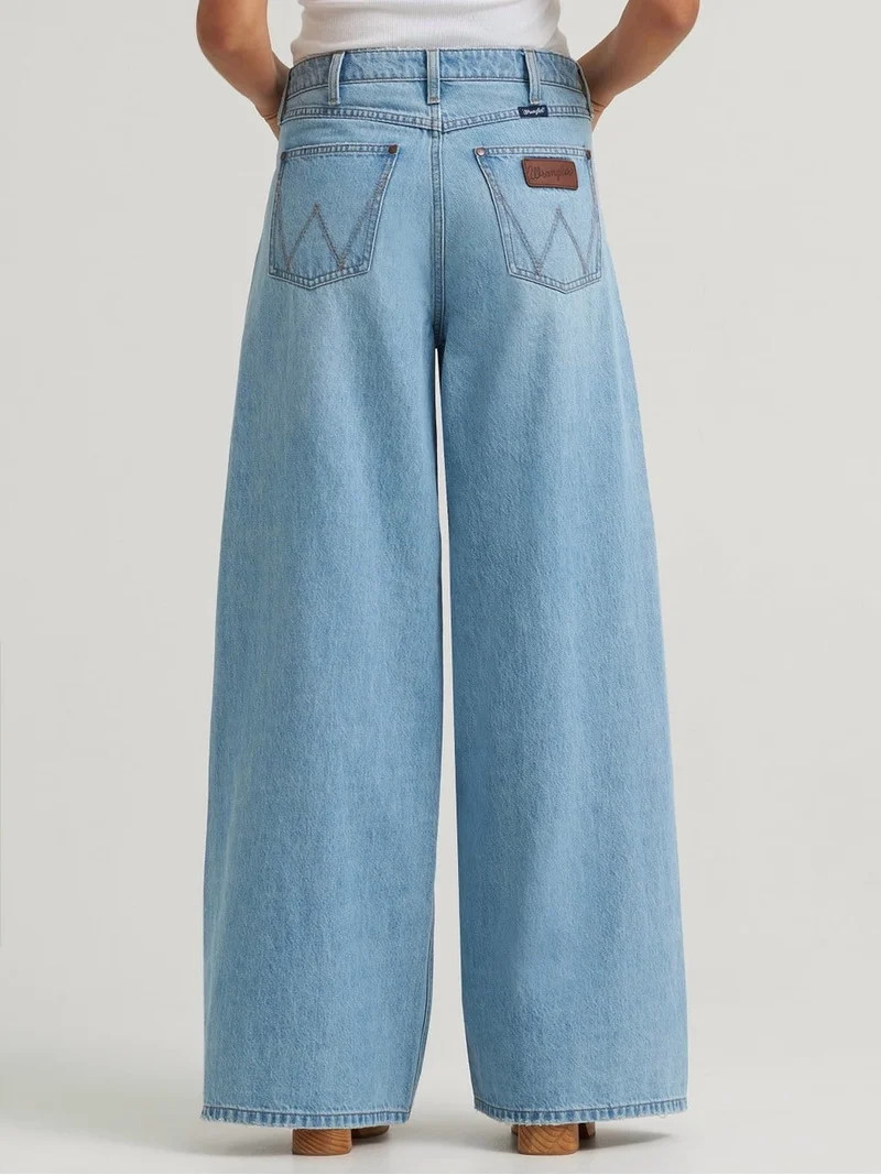 Wrangler Womens   Demi High Rise Wide Leg Pants 28x32 Denim | Walmart (US)