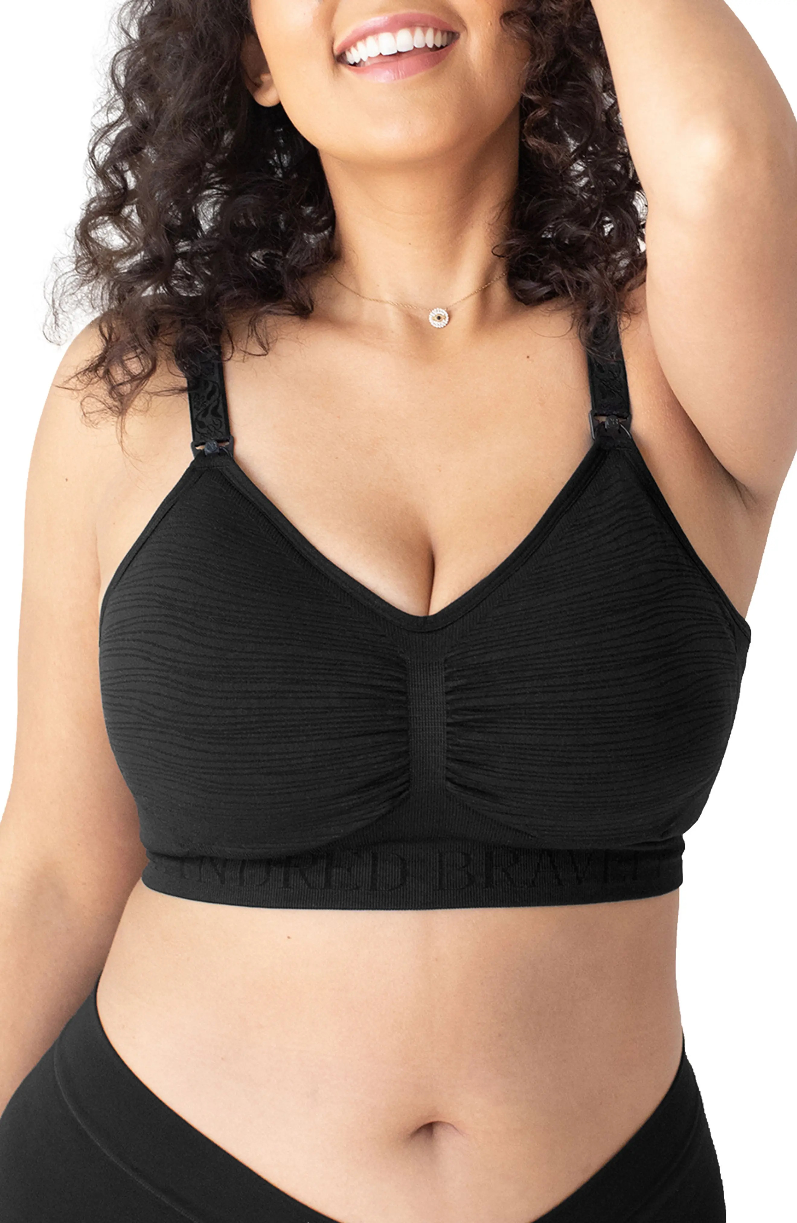 Kindred Bravely Sublime Wire Free Busty Pumping/Nursing Bra, Size Medium in Black at Nordstrom | Nordstrom