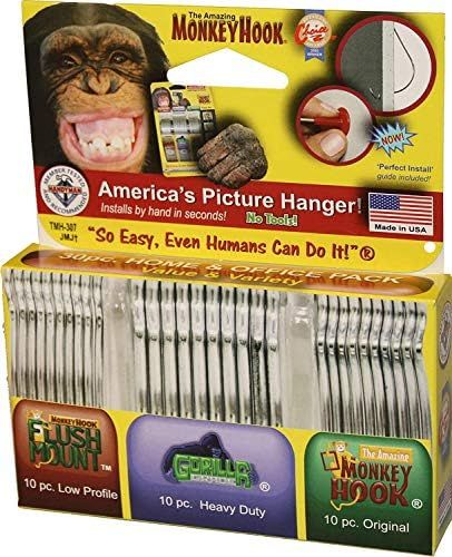 Monkey Hooks Picture Hangers Home and Office Pack, Gorilla Hook, Drywall Hooks for Hanging Pictur... | Amazon (US)