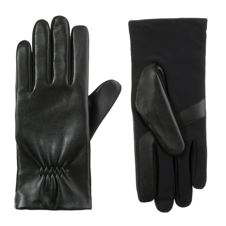 Isotoner Women's Leather Winter Glove, S/M, Black | Walmart (US)