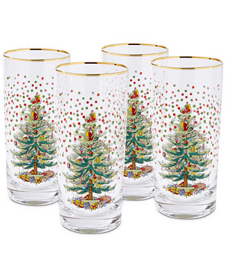 Spode Christmas Tree Polka Dot Highball Glasses, Set of 4 - Macy's | Macy's