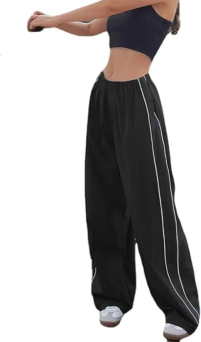 XPONNI Women's Baggy Y2K Parachute Pants | Amazon (US)