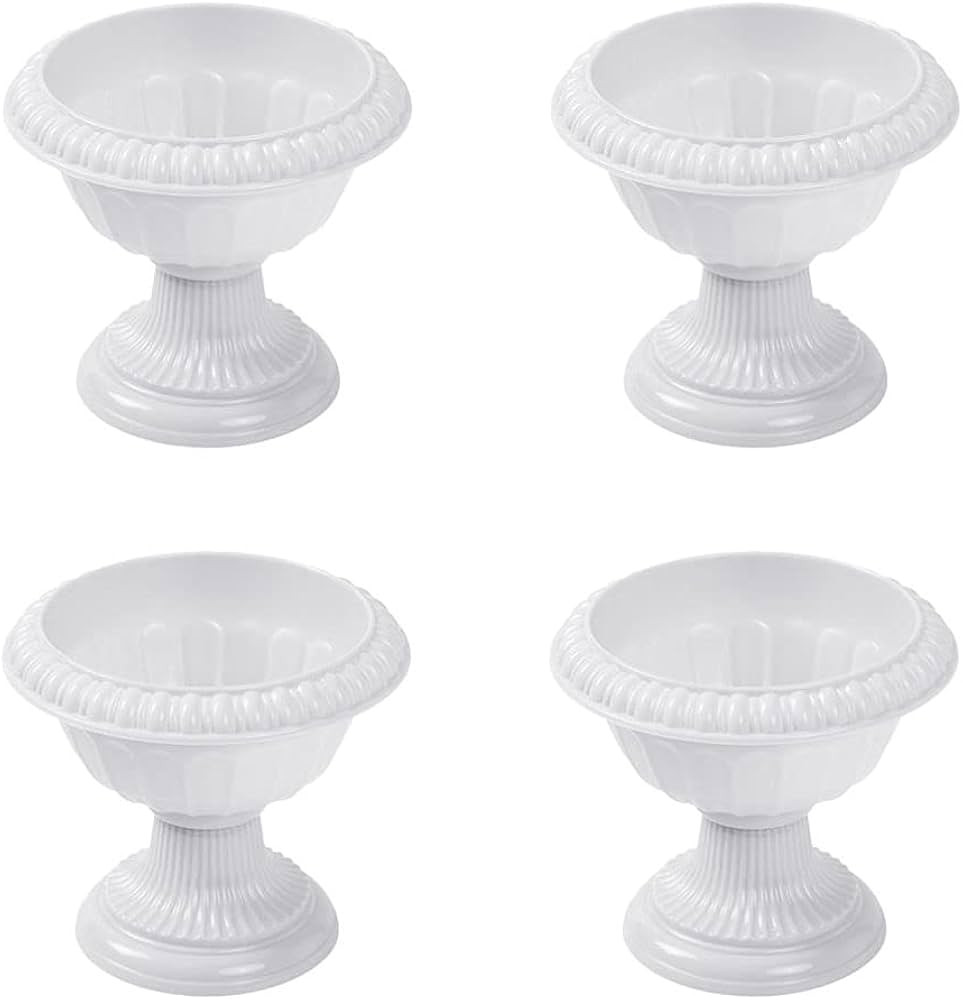 DOITOOL 4pcs White Urn Planter Plastic Wedding Flowerpots Creative Flower Pots Decorative Urn Pla... | Amazon (US)