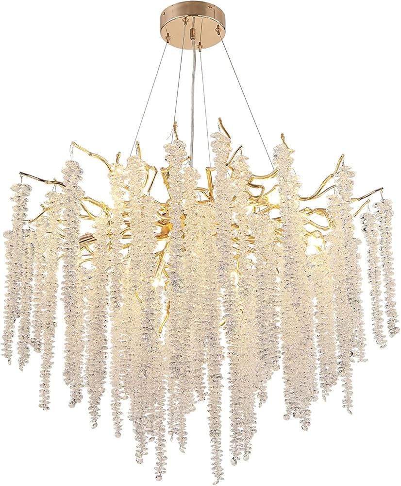Akeelighting Gold Crystal Chandelier Modern Tree Branch Chandeliers Round Dining Room Luxury High... | Amazon (US)