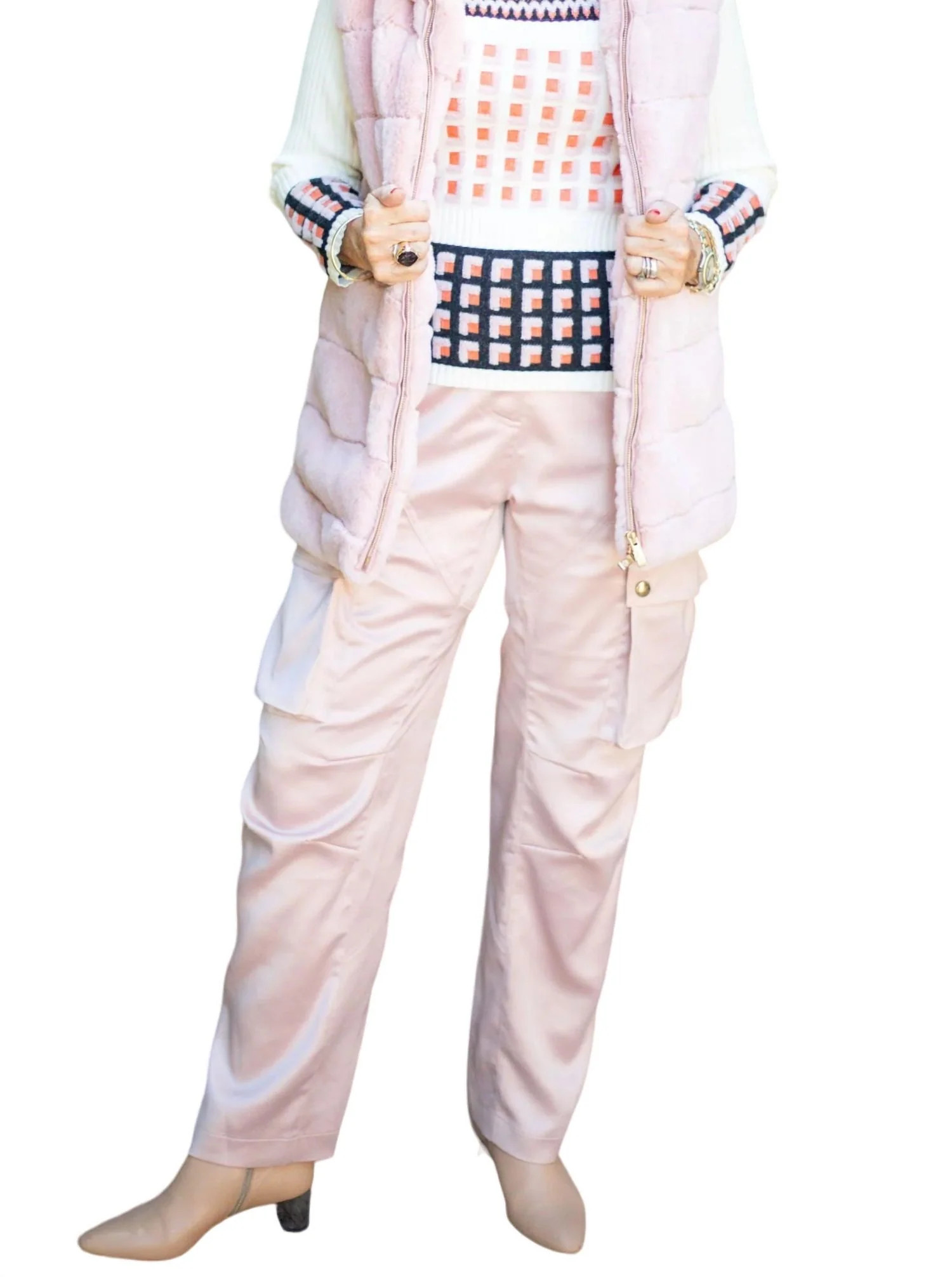 Satin Cargo Pant In Pink | Shop Simon