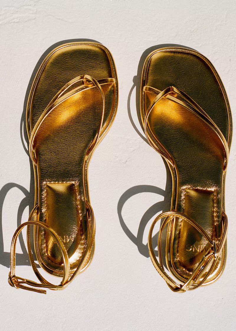 Metallic strap sandals -  Women | Mango United Kingdom | MANGO (UK)