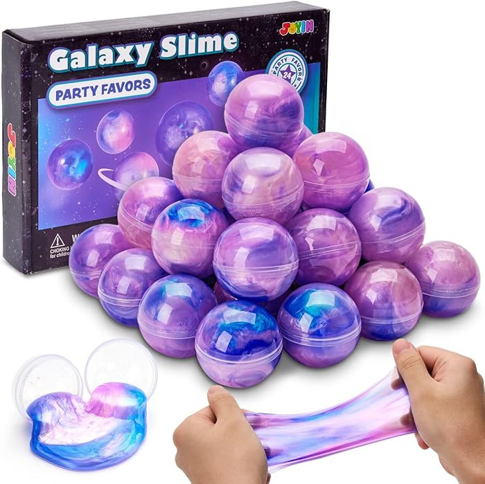 JOYIN Slime Party Favors, 24 Pack Galaxy Slime Ball - Stretchy, Non-Sticky, Mess-Free, Stress Rel... | Amazon (US)