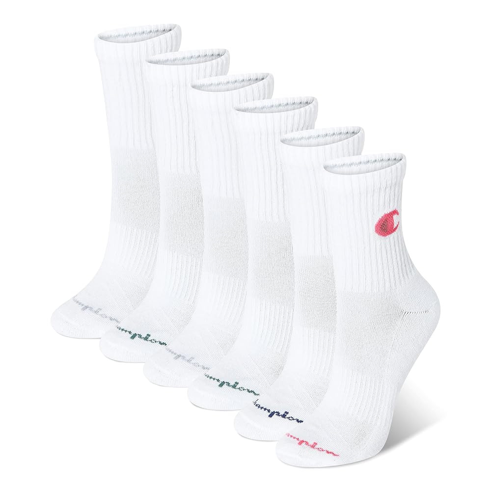 Champion Women's Quarter Socks – 6-Pack Cushioned Athletic Socks with Moisture-Wicking, Arch Su... | Amazon (US)