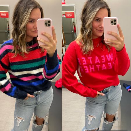 Target sweaters are 30% off right now using target circle. Loving on these holiday comfies ✨ comment, dm or check my stories for links 💕 
.
#target #targetstyle #targetfashion #sharemytargetstyle #holidaysweater #holidayoutfit #holidayoutfits #fashionreels #stylereels 

#LTKsalealert #LTKHoliday #LTKSeasonal
