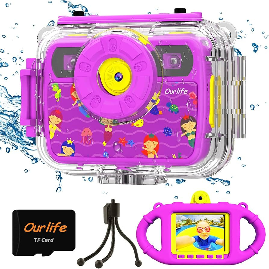 Ourlife Kids Waterproof Camera Gifts for Girls, 1080P HD Digital Video Camera with 2.4'' IPS Scre... | Amazon (US)