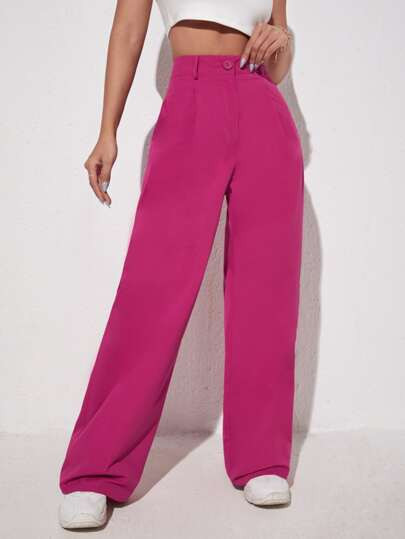 Solid Wide Leg Pants | SHEIN