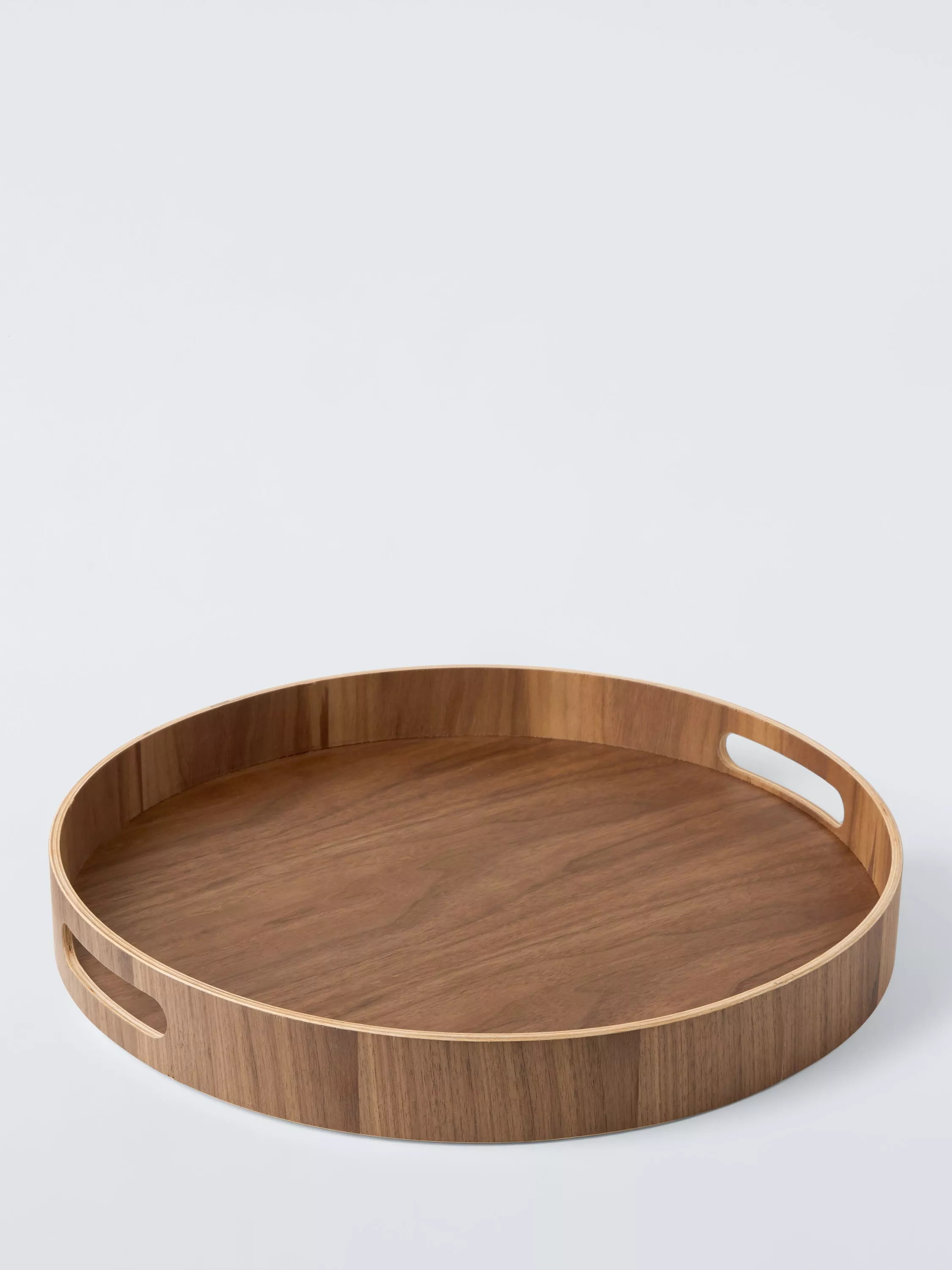 John Lewis Round Walnut Veneer Tray, 40cm | John Lewis (UK)