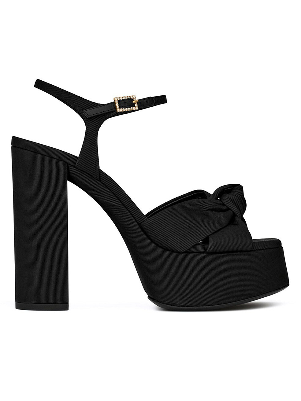 Saint Laurent Bianca Platform Sandals In Ottoman Fabric | Saks Fifth Avenue
