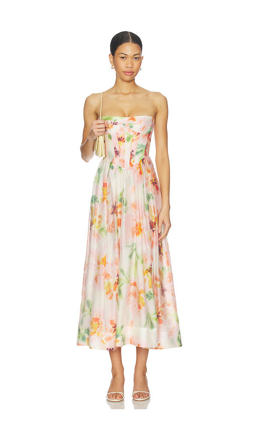 Bardot Lola Corset Midi Dress in Pink. Size 12. Also in 6, 8. | Revolve Clothing (Global)