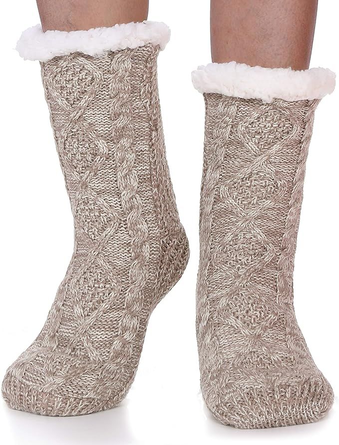 EBMORE Women Slipper Fuzzy Socks Fluffy Cozy Cabin Warm Winter Soft Thick Comfy Fleece Christmas ... | Amazon (US)