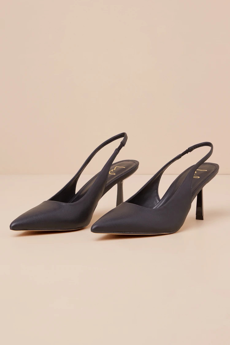 Cambrea Black Pointed-Toe Slingback Pumps | Lulus
