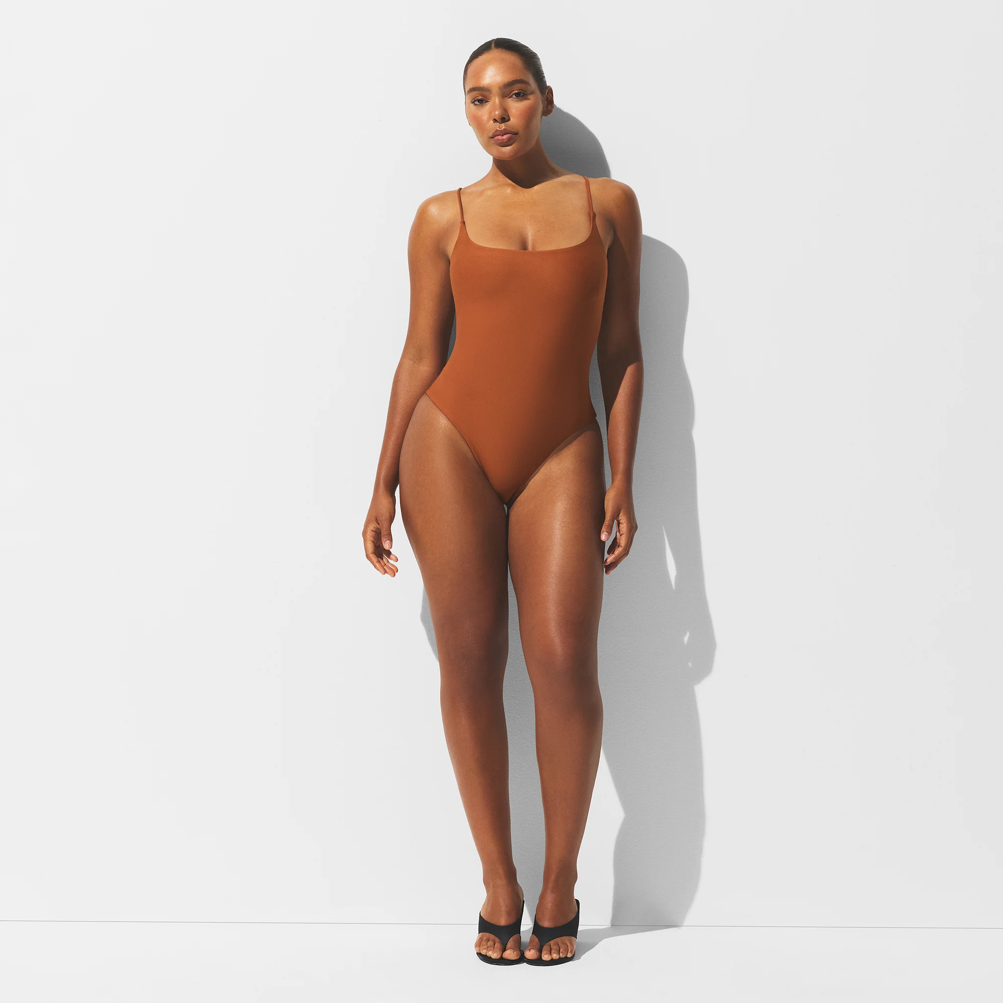 SKIMS Square Neck One Piece | Medium Neutral | Small | Iconic Swim | SKIMS (US)