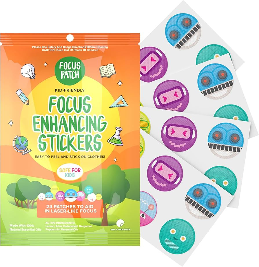 BuzzPatch FocusPatch Focus Enhancing Stickers for Kids and Adults (24 Pack) – The Natural Patch... | Amazon (US)
