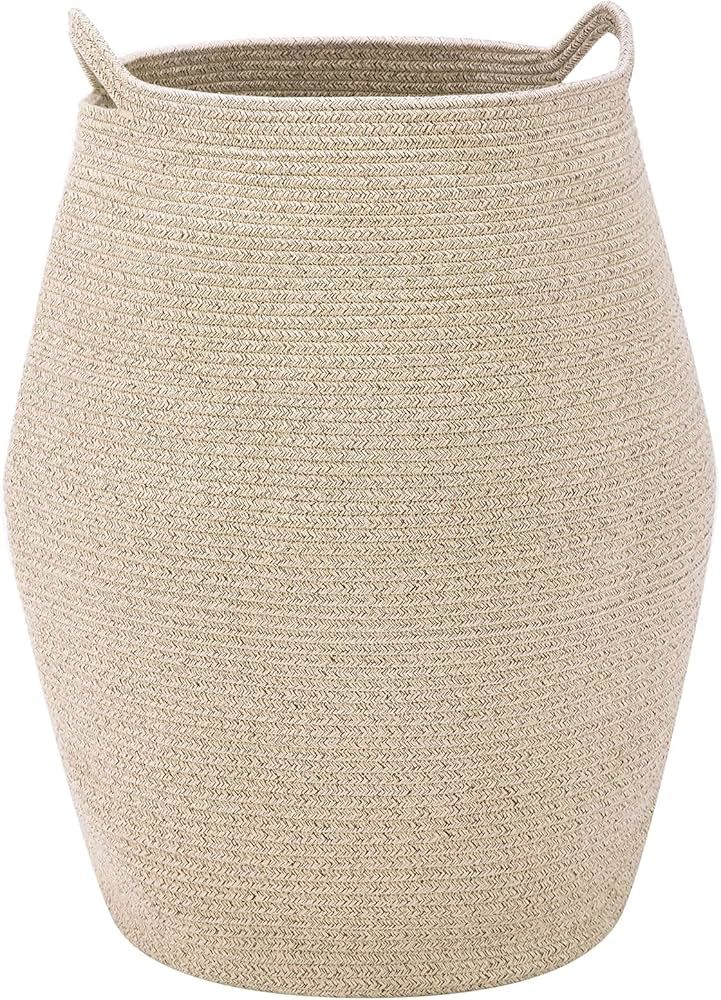 Cotton Rope Laundry Hamper by YOUDENOVA, 105L - Woven Collapsible Laundry Basket - Clothes Storag... | Amazon (US)