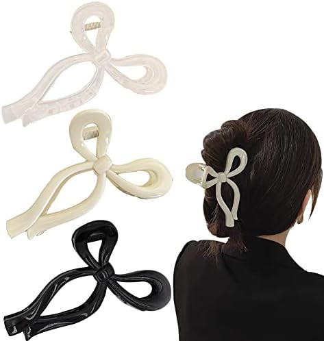 KuuGuu 3 PCS Hair Claw Bow Hair Clips Nonslip,Butterfly Hair Clips,Butterfly Hair Accessories Hair Barrettes Butterfly Clips for Women and Girls | Amazon (US)