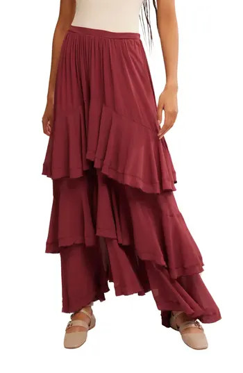 Free People Clementine Tiered Maxi Skirt in Aged Red at Nordstrom Rack, Size Small | Nordstrom Rack