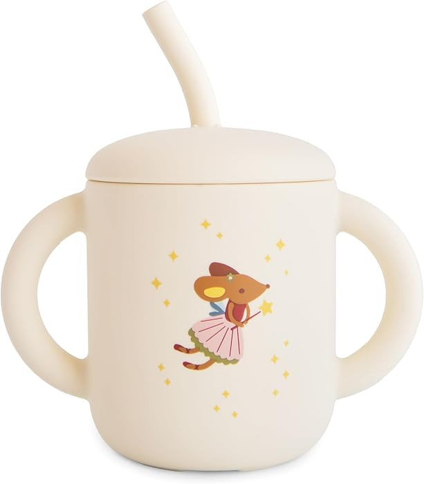 mushie 100% Silicone Training Cup & Straw for Toddlers | 6 Months+ (Fairy Mice) | Amazon (US)