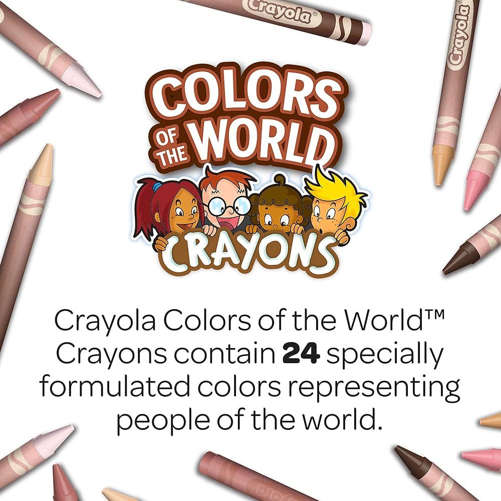 Crayola Colours of the World Wax Colouring Crayons - Assorted Colours (Pack of 24) | Colours That... | Amazon (US)
