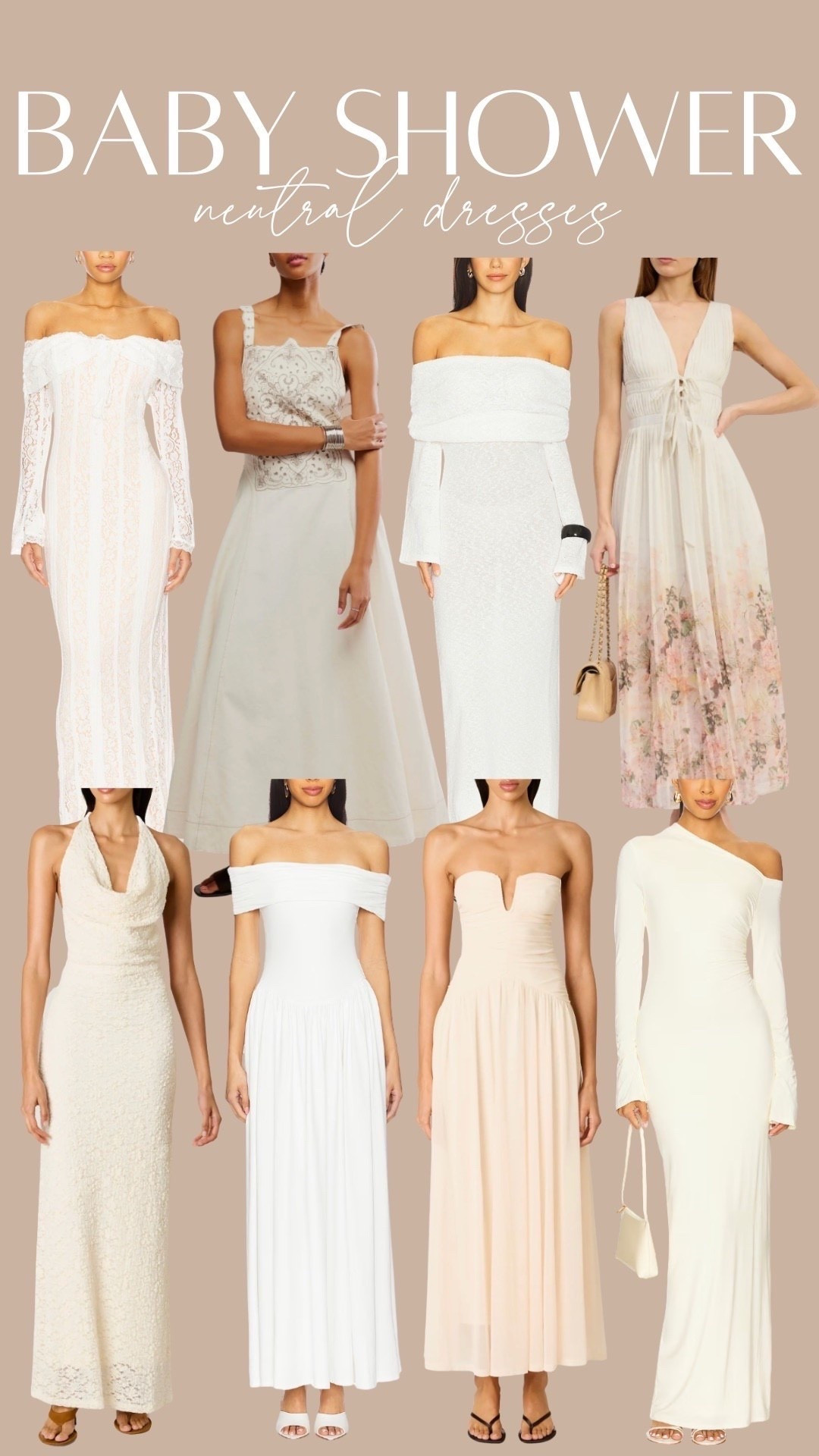 Neutral baby shower dresses! Spring event dresses, bridal dressess

#LTKBump #LTKWedding