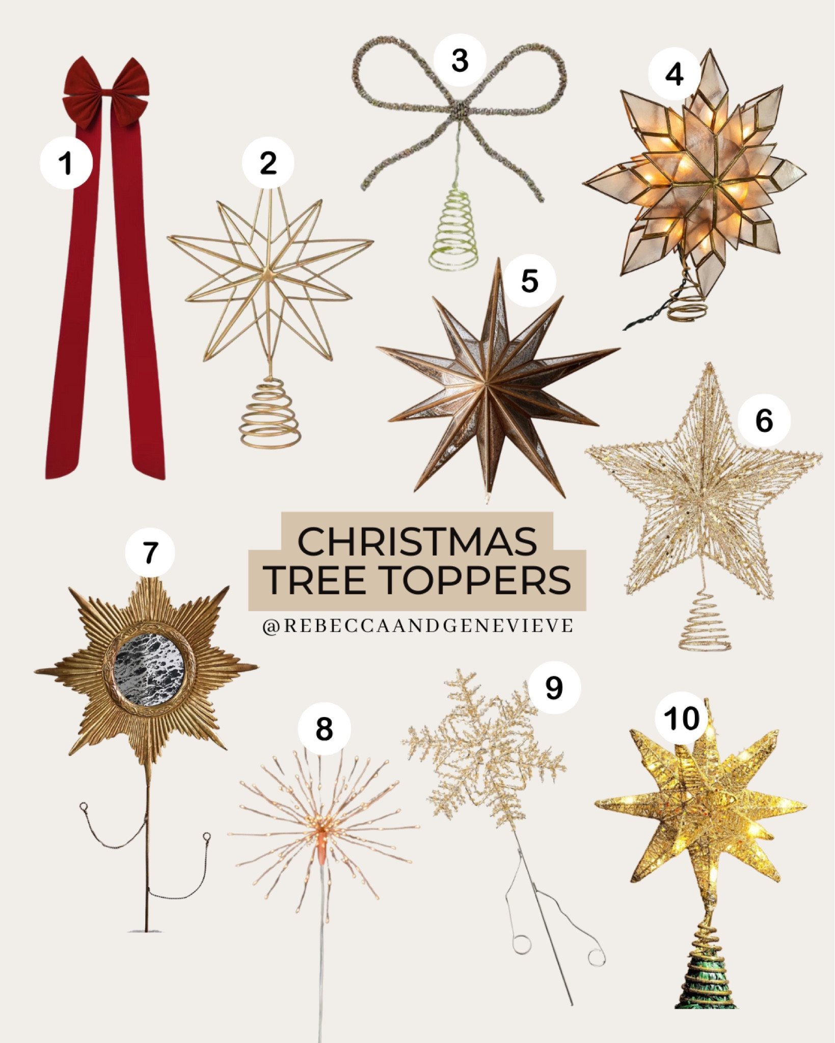 Christmas tree topper. Holiday decor. Christmas decor. 

#LTKHome #LTKHoliday #LTKFindsUnder50