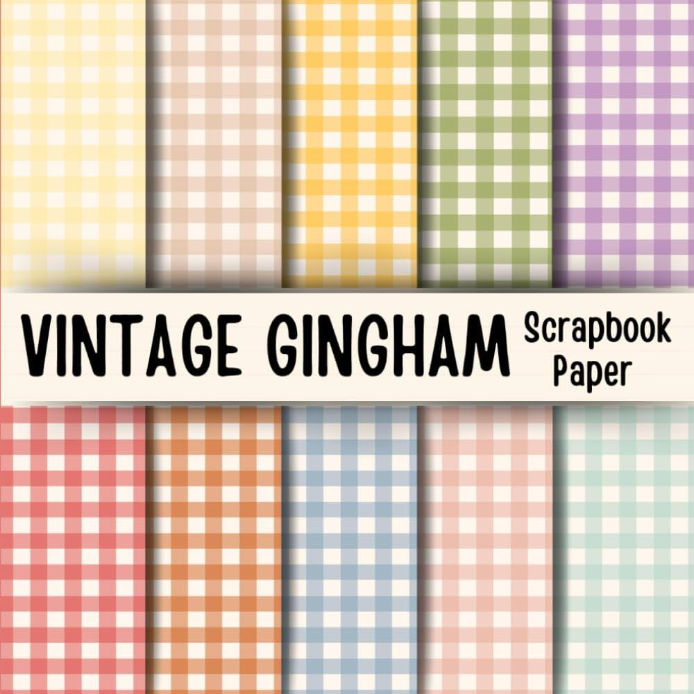 Vintage Gingham Scrapbook Paper: Double-Sided Decorative Gingham Scrapbooking Pages, Decoupage, D... | Amazon (US)