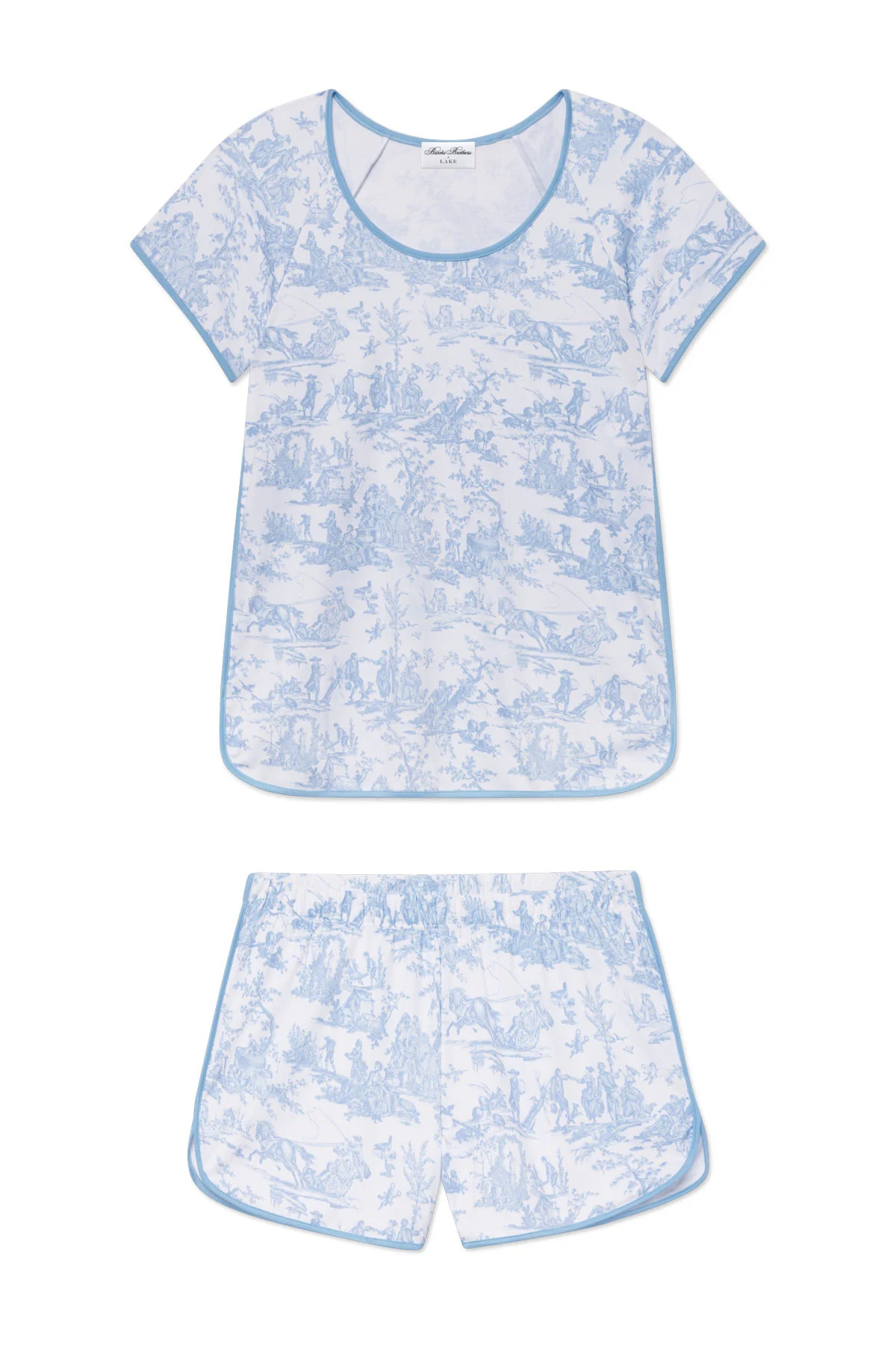 Pima Shorts Set in Classic Blue Toile | Lake Pajamas