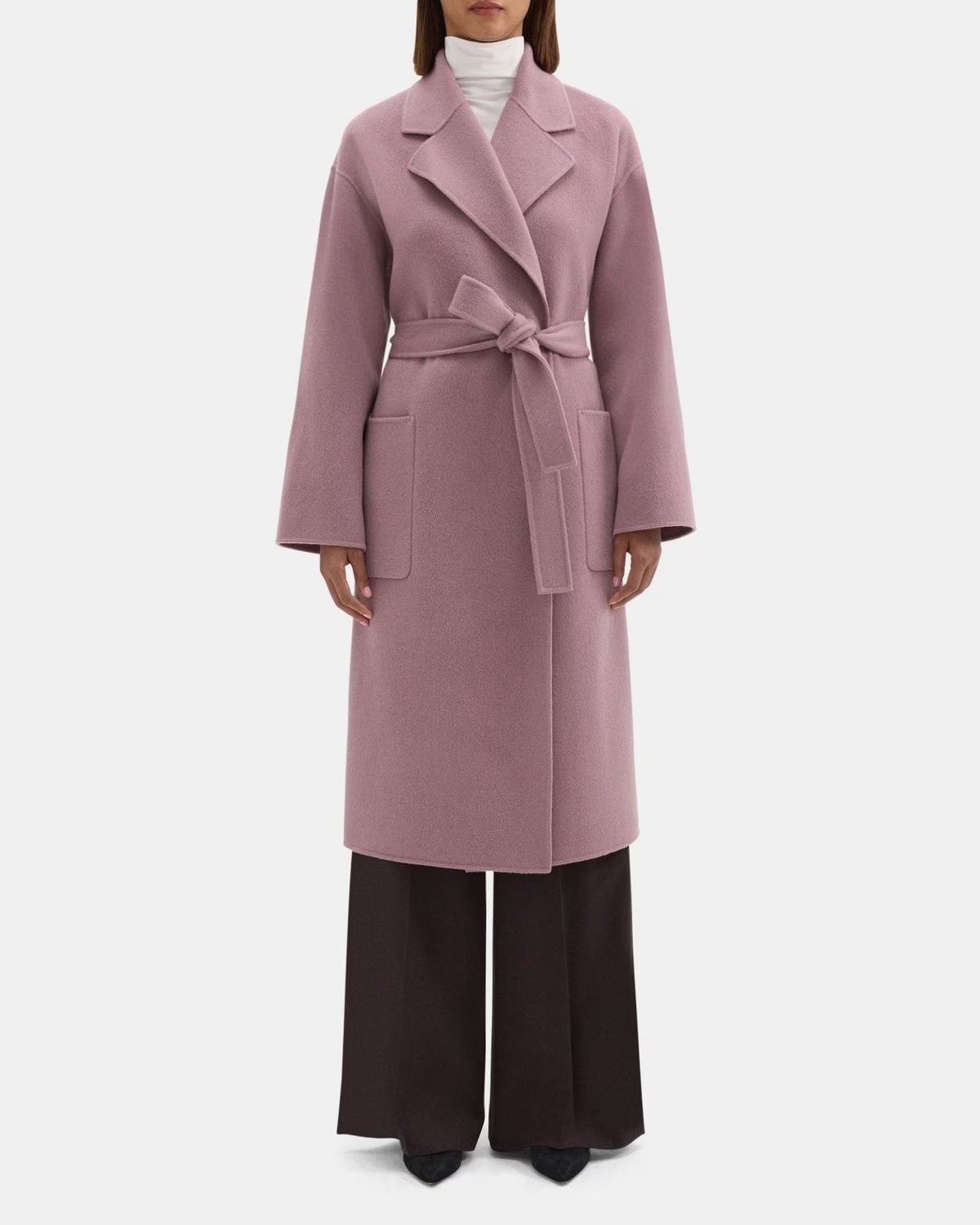 Robe Coat in Double-Face Wool-Cashmere | Theory Outlet