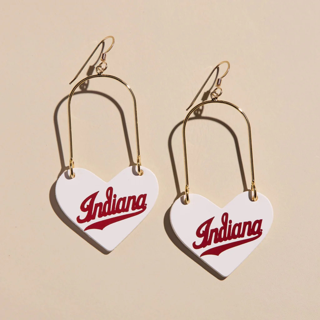 White Indiana University Script Heartthrobs | Nickel and Suede