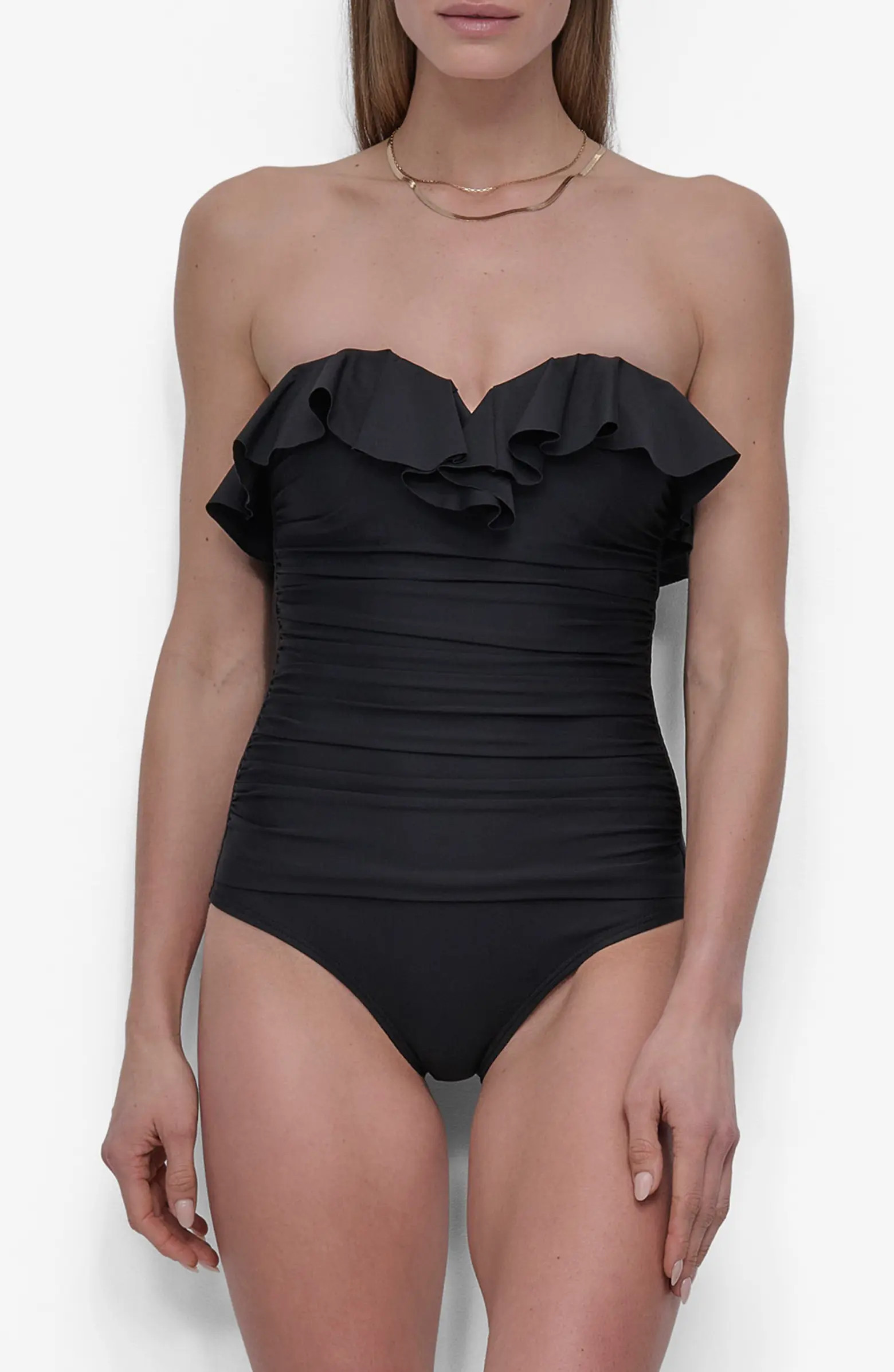 Ruffled Bandeau One-Piece Swimsuit | Nordstrom Rack
