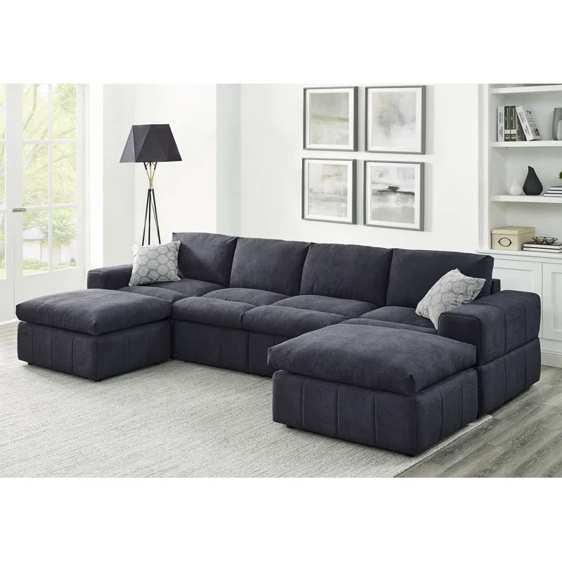 Enyart 134" Wide Reversible Modular Sofa & Chaise with Ottoman | Wayfair North America