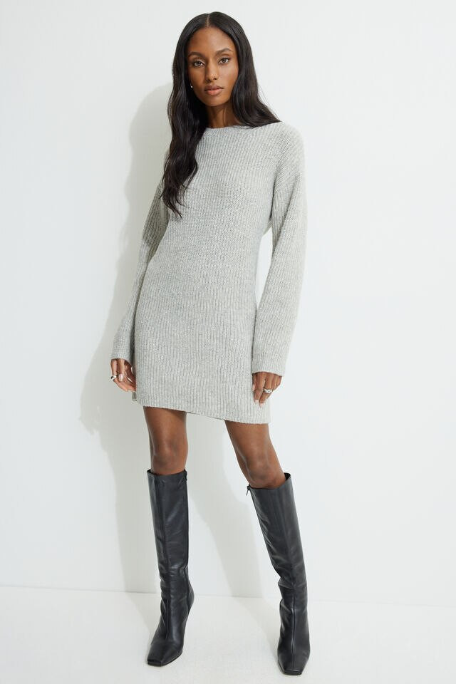 Ribbed Mini Sweater Dress | Dynamite Clothing