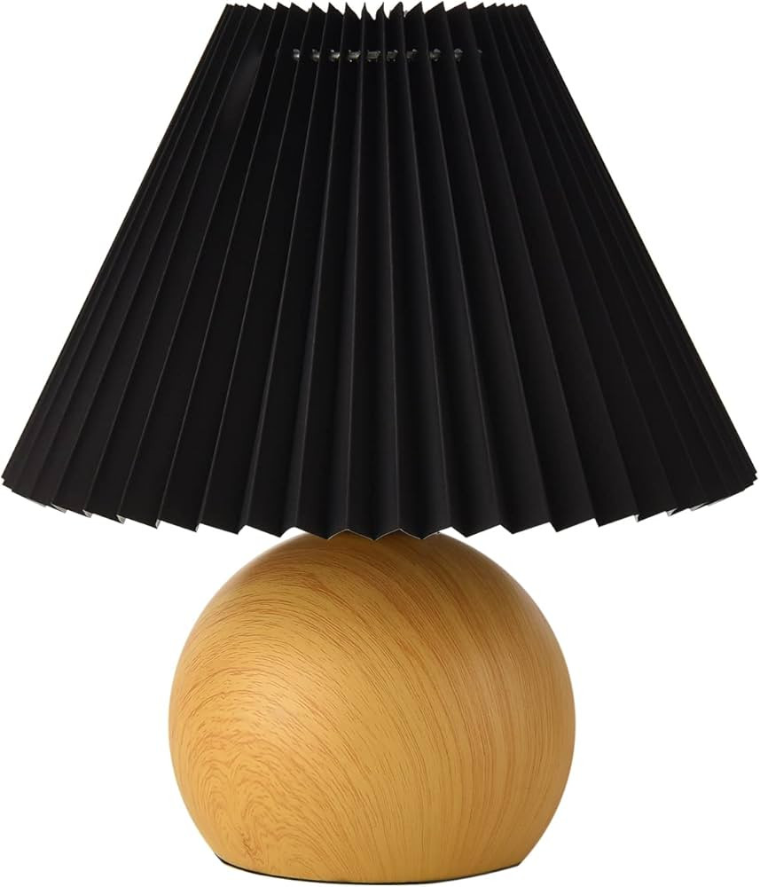 KUNJOULAM Small Pleated Table Lamp, Modern Dimmable Bedside Nightstand Lamp with DIY Black Lampsh... | Amazon (US)